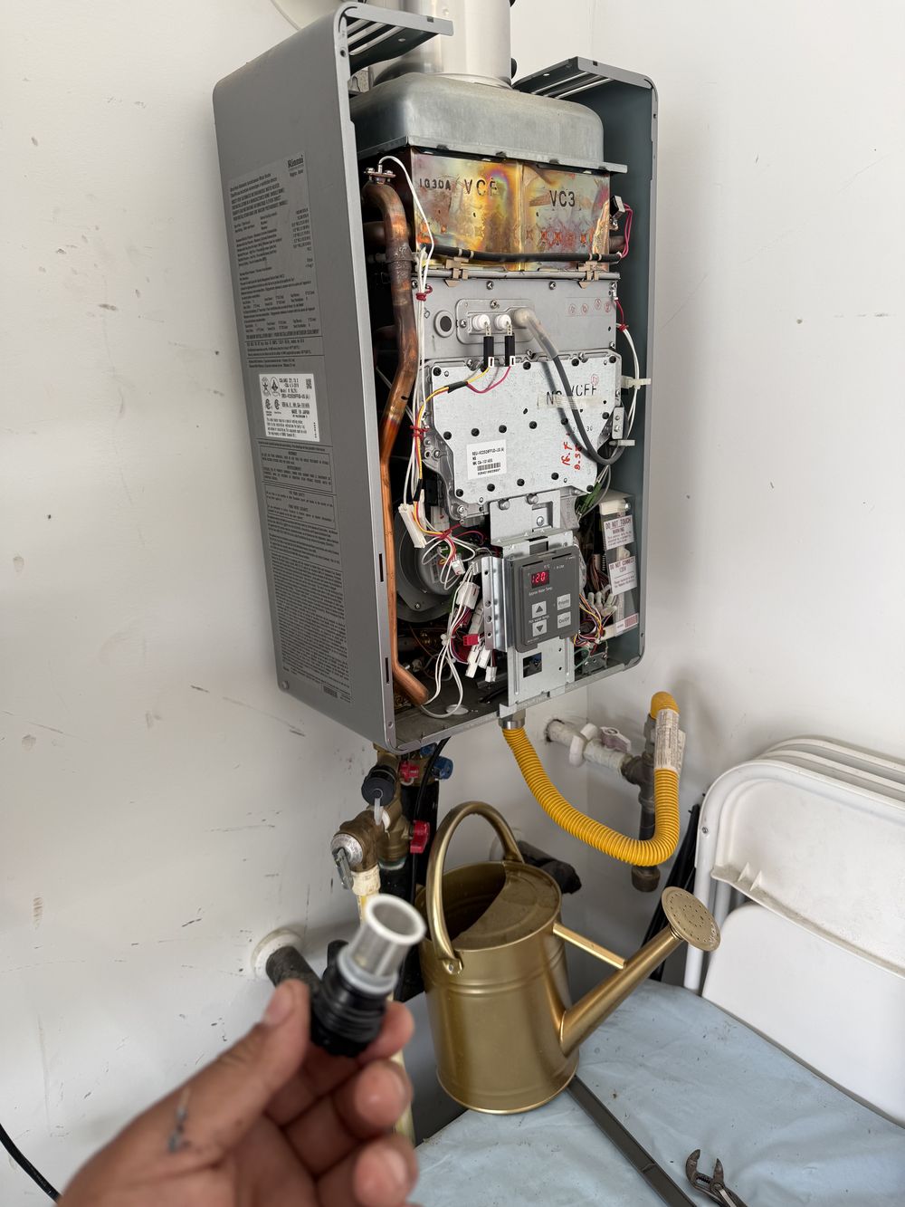 Flush Plumbing Company servicing a tankless water heater